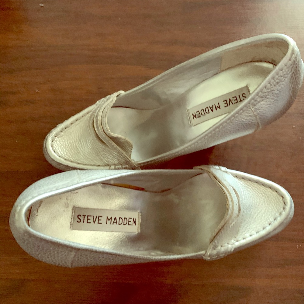 Silver Steve Madden platform heels